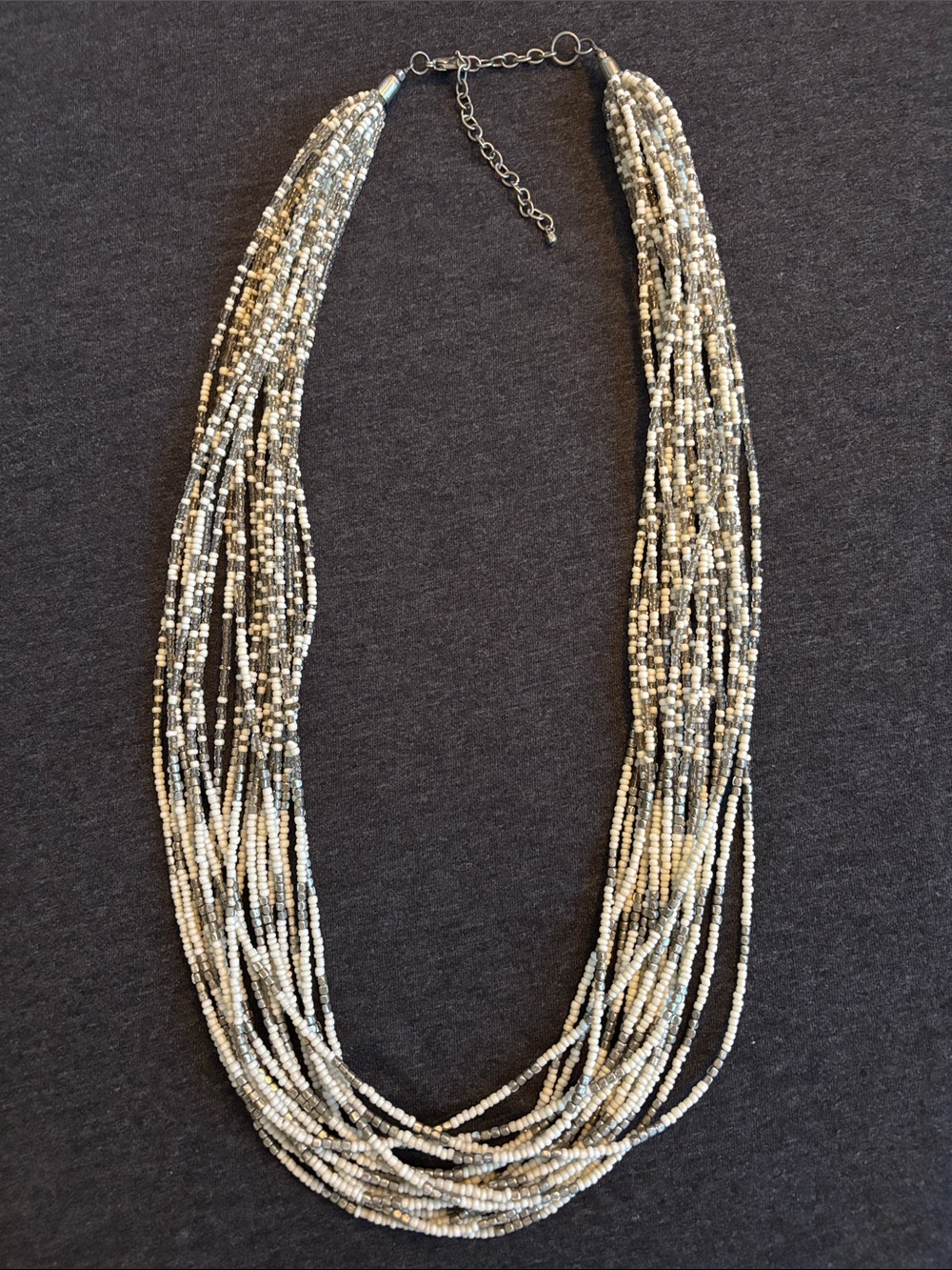 19-strand Seed Bead Necklace in Neutral Tones